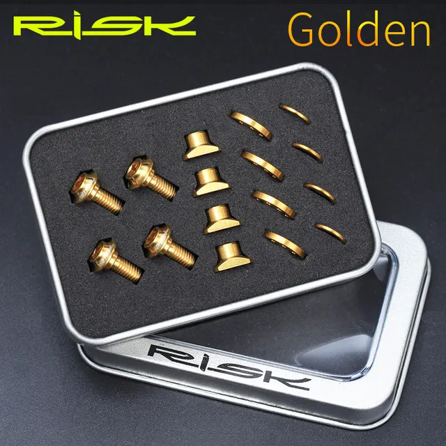 1 Set (16pcs) Road bike Caliper Brake Shoes Titanium Alloy Fixed Bolts