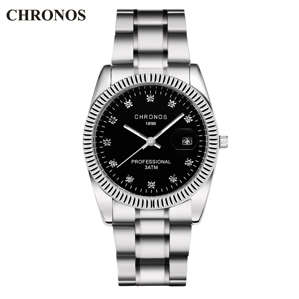 Chronos Mens Watches Top Brand Luxury Fashion Stainless Steel Date Quartz Analog Wrist Watch Relogio Masculino Chronos Mens Watches Top Brand Luxury Fashion Stainless Steel Date Quartz Analog Wrist Watch Relogio Masculino