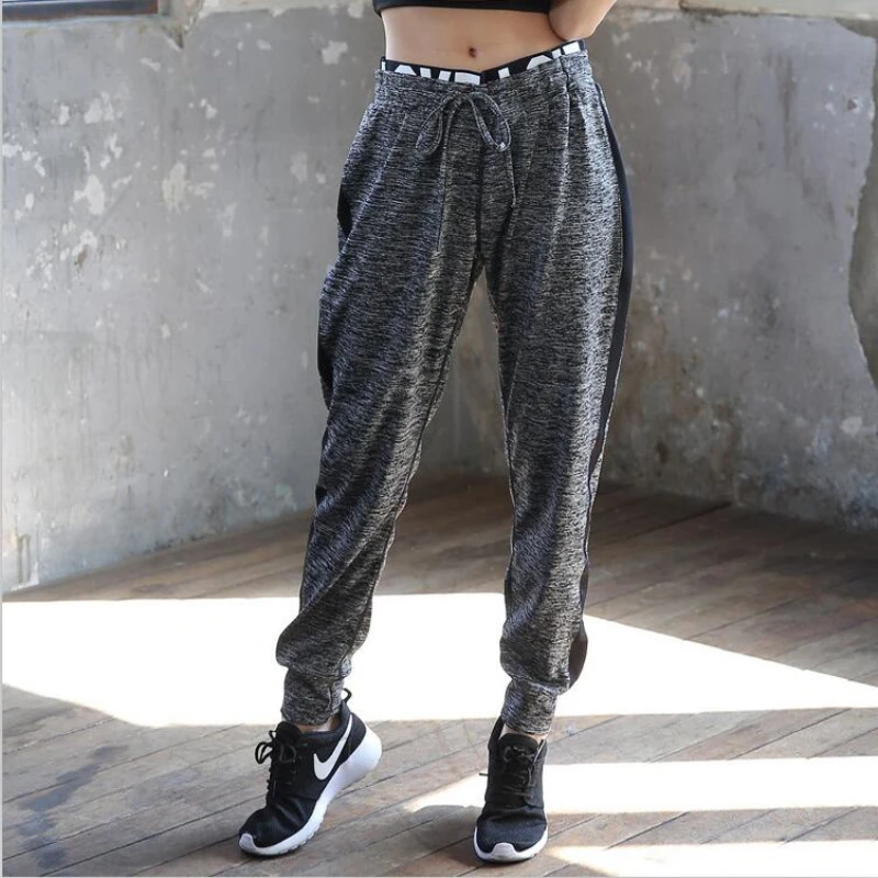 

GERTU 2018 Spring women new belt slim pants color letter stitching leisure sporting pants waist sexy fashion Leggings