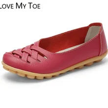 Большие размеры; коллекция года; сезон весна; Простая Повседневная дышащая обувь из натуральной кожи для женщин; женские кроссовки на плоской подошве; Chaussure Femme zapatos mujer