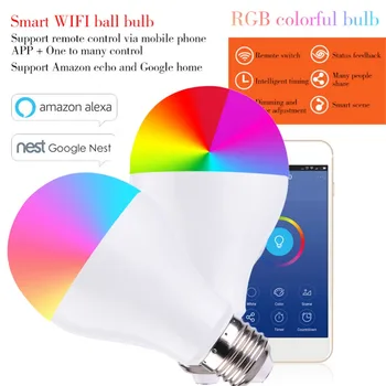 

Smart WIFI Bulb RGB Dimmable LED Bulb Light Bulb Works with Home Round Model APP Control WIFI