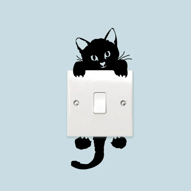 Cute Czarny Kot Tapety Diy Przełącznik W Stosunku Do Lampy Pokój
