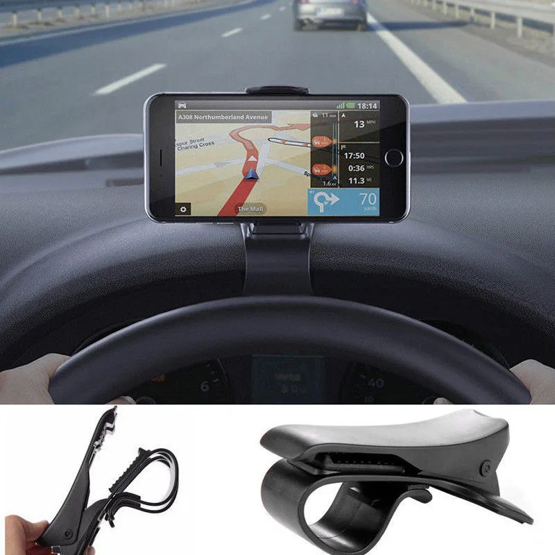 Black ABS Car Dashboard Mount Holder Stand Bracket For 3.5