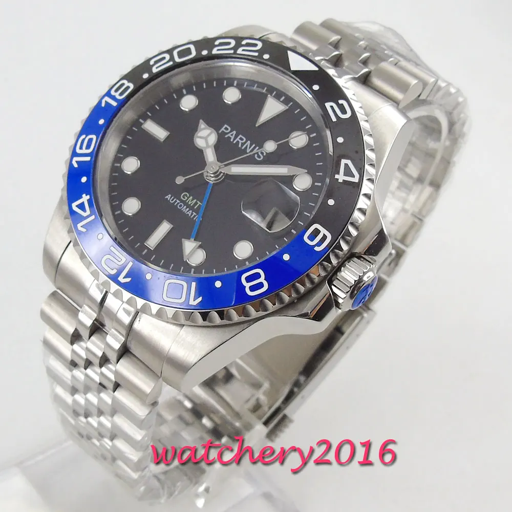 40 مللي متر Parnis ساعات آلية الأسود الأزرق السيراميك مدي أسود الهاتفي بتوقيت جرينتش مضيئة علامات الياقوت زجاج التلقائي الرجال ووتش 40 مللي متر Parnis ساعات آلية الأسود الأزرق السيراميك مدي أسود الهاتفي بتوقيت جرينتش مضيئة علامات الياقوت زجاج التلقائي الرجال ووتش