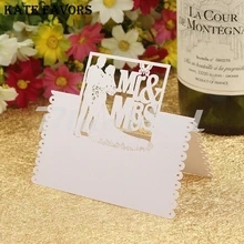 Wholesale 50pcs White Cut out Mr Mrs font b Wedding b font Table Place font b