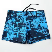 Летние быстросохнущие плавательные шорты, мужские плавки с принтом, тренировочный купальный костюм, пляжный шорты купальник для мальчиков размера плюс, свободные 5XL