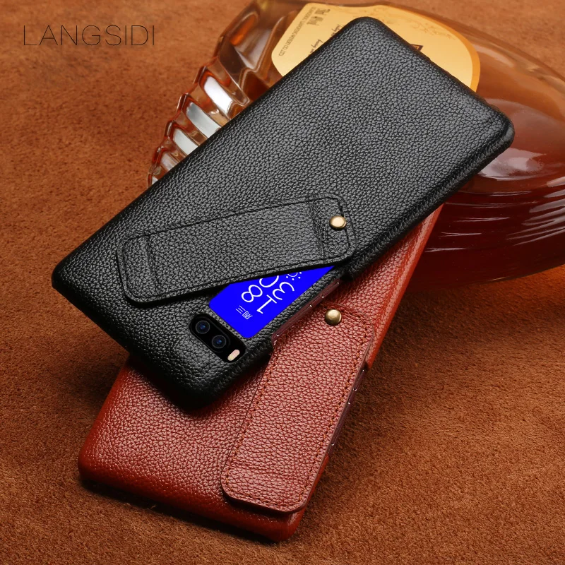 LANGSIDI brand phone case small litchi grain half wrapped phone case