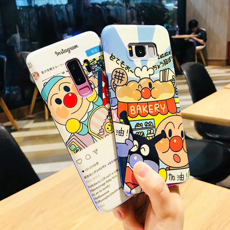 Милый мультфильм Anpanman blue ray Телефон чехол для samsung Galaxy S9 S8 плюс Примечание 8 S7 край