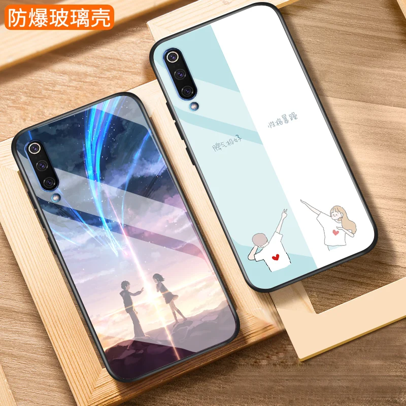 For Xiaomi Mi 9 Se Case Luxury Silicone edge with Hard 3D Painted