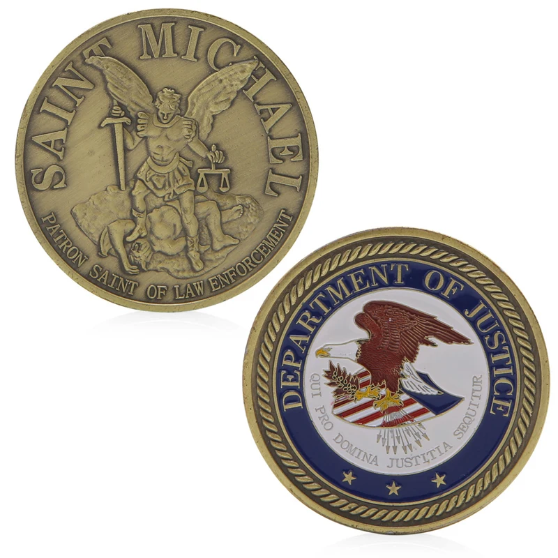 

Saint Michael Department Of Justice Commemorative Challenge Coin Collection Art