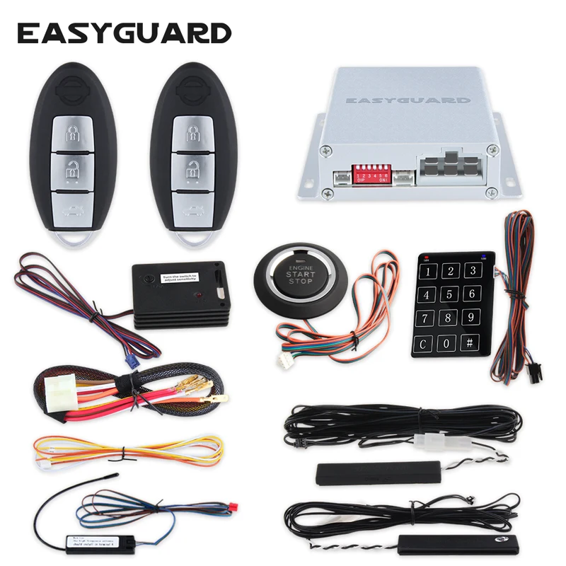 EASYGUARD умный ключ автосигнализация без ключа прыгающий код автоматический запуск