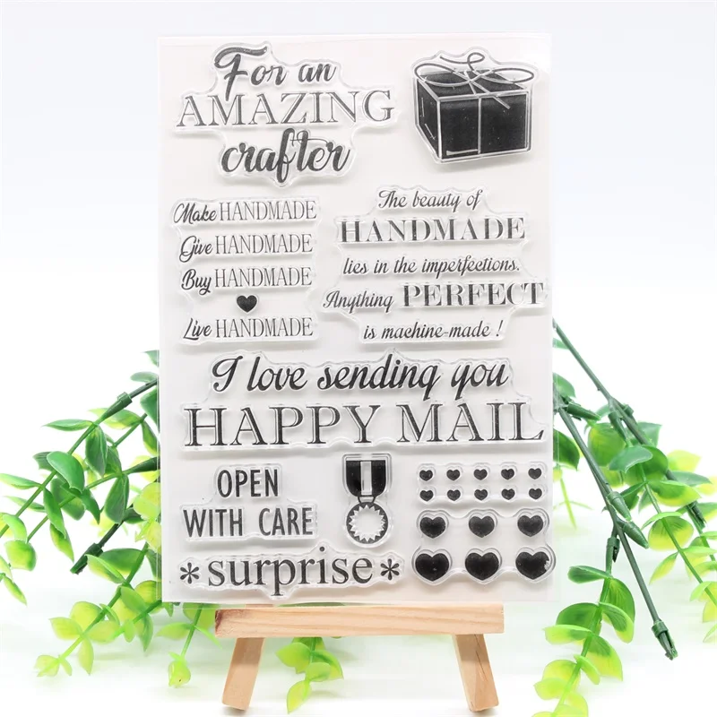 

KSCRAFT Happy Mail Transparent Clear Silicone Stamps for DIY Scrapbooking/Card Making/Kids Crafts Fun Decoration Supplies 824