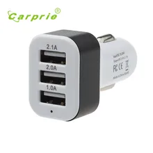Auto smart car-styling 5.1A LED USB Dual 3 Port Adapter usb car charger inverter Car Charger For xiaomi/meizu/huawei Au 16