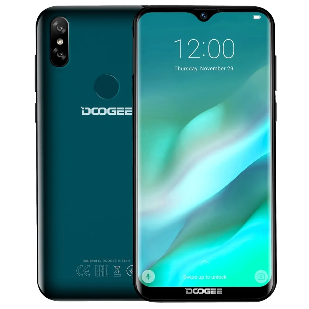 

Original DOOGEE Y8 3GB+32GB Quad Core Smartphone 6.1" Waterdrop Screen Dual SIM 4G Mobile Phone Android 9.0 Cellphone