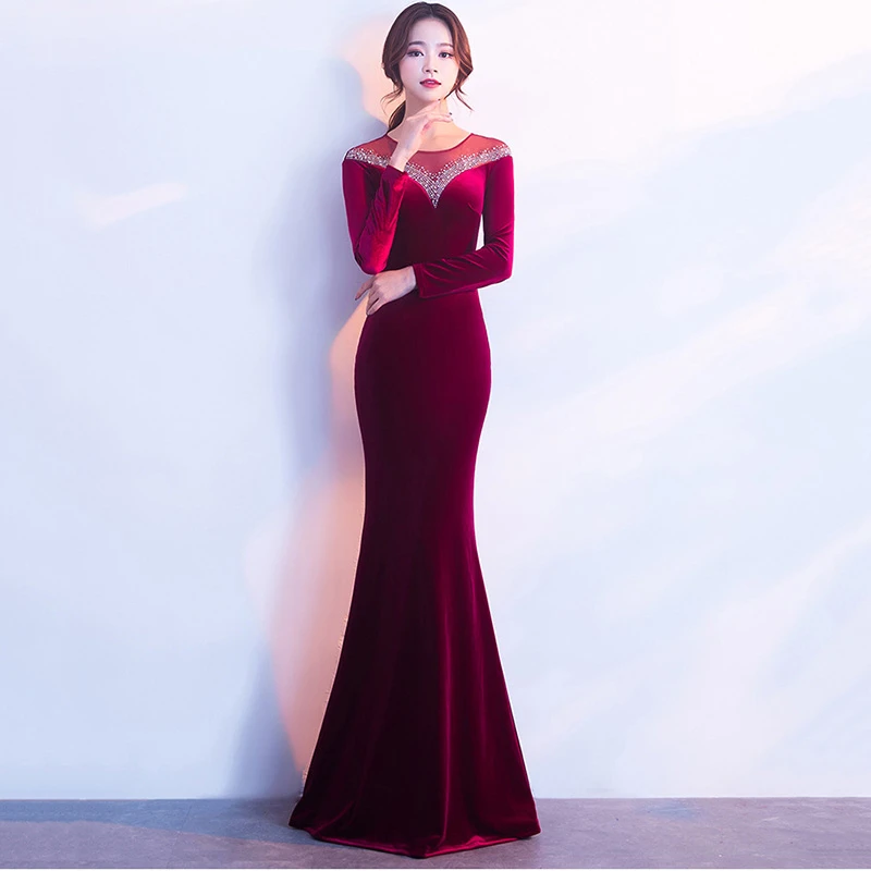 Floor length velvet dress Clearance
