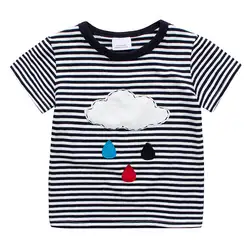 Летние детские футболки для шт. мальчиков с принтом «облако», футболки с короткими рукавами для детей 1-6 лет (18 м.-6 т), BJS691