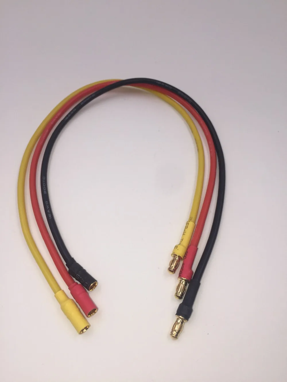 3Pcs 3.5mm Gold Bullet Connector Brushless Motor ESC Extension Cable