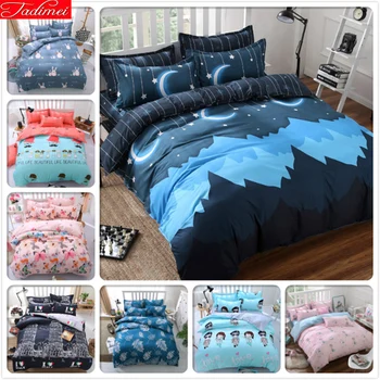 

Blue Moon Star Cartoon Bedding Set 3pcs 4pcs Bed Sheet Full King Queen Twin Double Size 1.5m 1.8m 2.0m 2.2m Duvet Cover Bedlinen