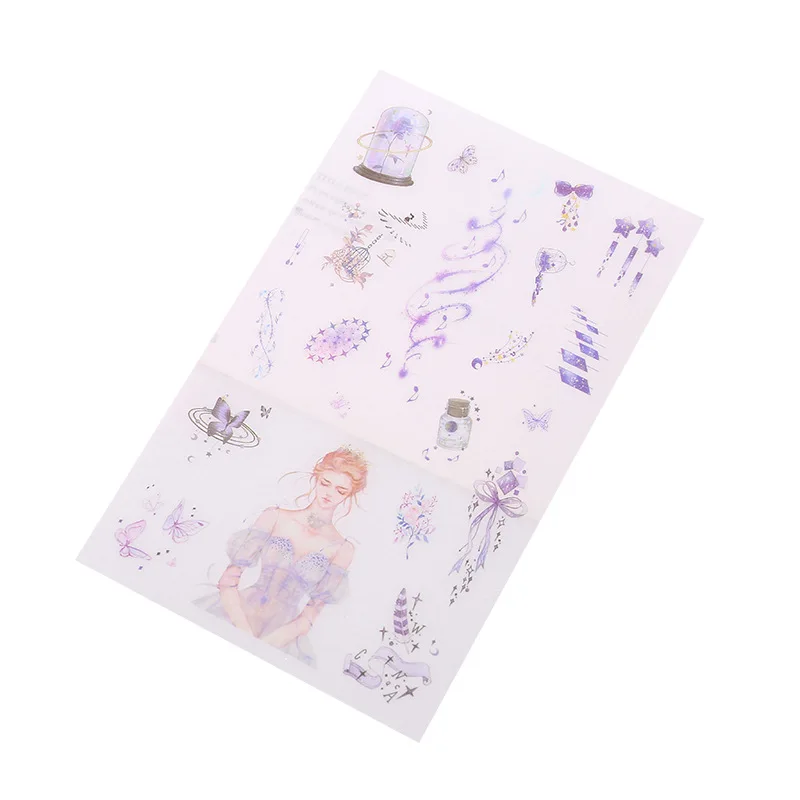 Фиолетовая фантазия наклейка для украшения счета на руку украшение для путешествия стикер для канцелярских товаров скрапбук DIY Дневник наклейки в альбом