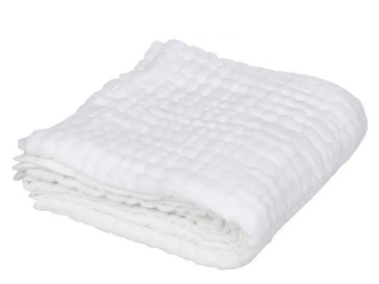 Тонкое одеяло из хлопка с 10 слоями, хлопок, белый цвет, 100x110 см, детское одеяло, 15 шт - Цвет: White