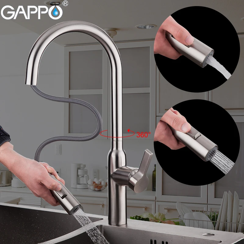  GAPPO Kitchen Faucets pull out flexible kitchen faucet stainless steel sink mixer water faucet for  - 32951158785
