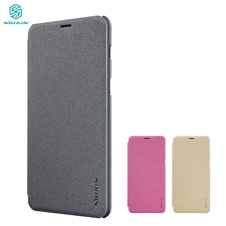 

For Samsung Galaxy A8 A8+ 2018 Case NILLKIN Sparkle super thin PU leather flip cover for Samsung A8 Plus 2018 Phone Bags