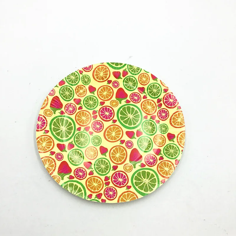 10pcs/lot fruit theme paper plates lemon print paper dishes baby shower
