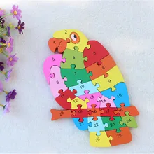 Новые деревянные игрушки животных попугай 26 шт. английские буквы и цифровой познавательная деревянные головоломки