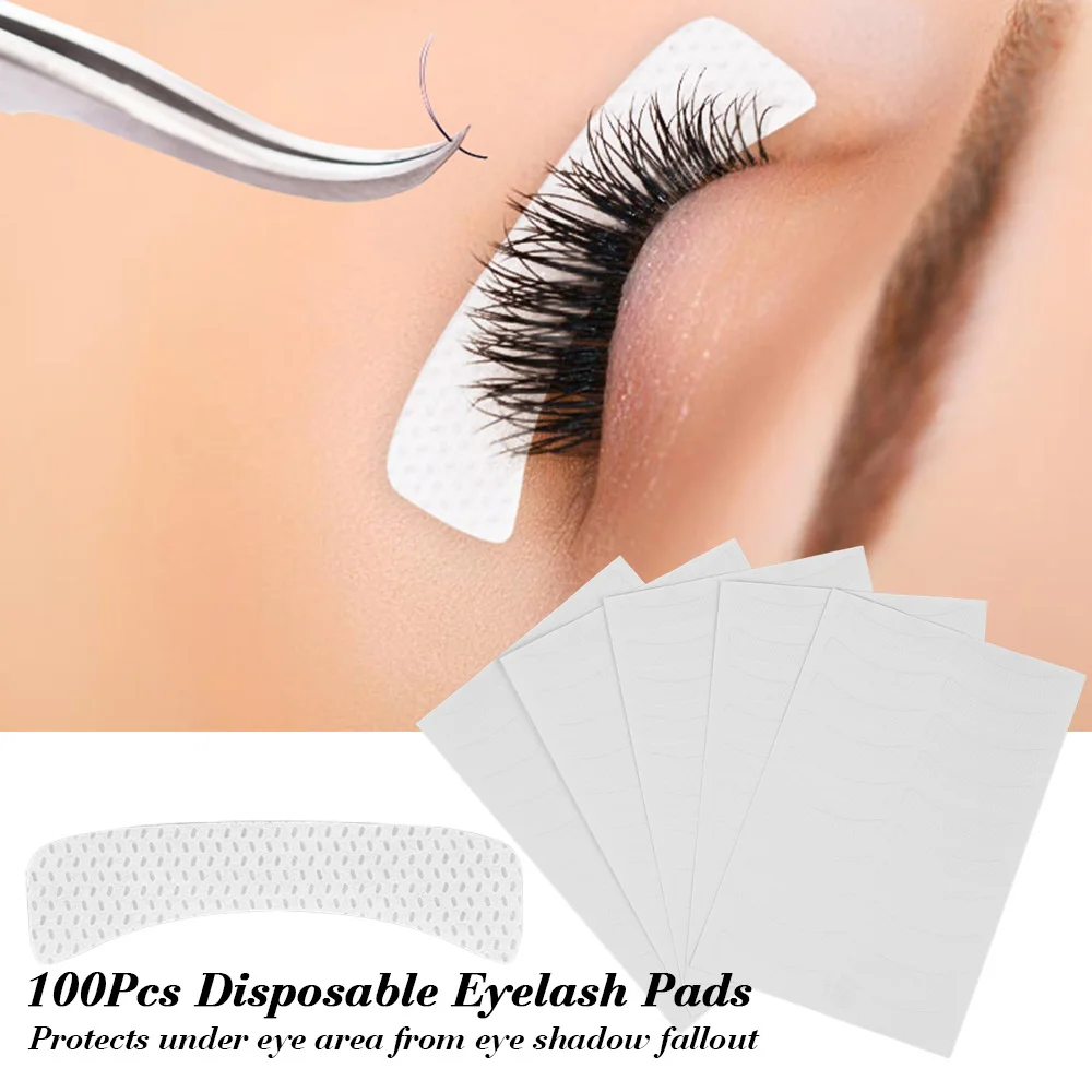 

100Pcs Eyelash Pads Disposable Eye Shadow Shields Protector Pad Under Eye Extension Stickers Eyes Lips Makeup scissors Tool