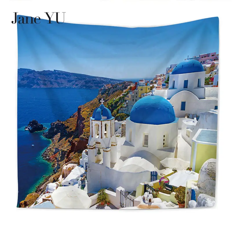 

JaneYU New HD Cinque Terre Venice City Multifunction Beach Towel Tapestry Home Decoration
