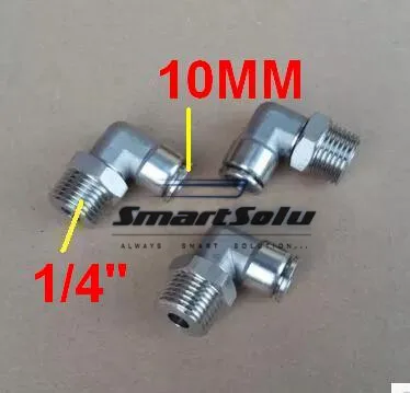 

Free shipping 10pcs/lot 10MM Tube Size 1/4" Thread stainless steel pipe elbow pneumatic fittings