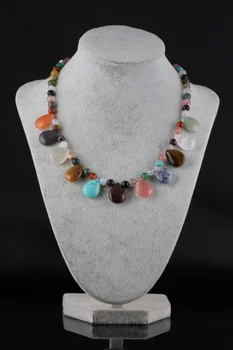 

Wholesale natural stone necklace agated necklace quartz stone necklace 13X18MM 6MM 18 inches