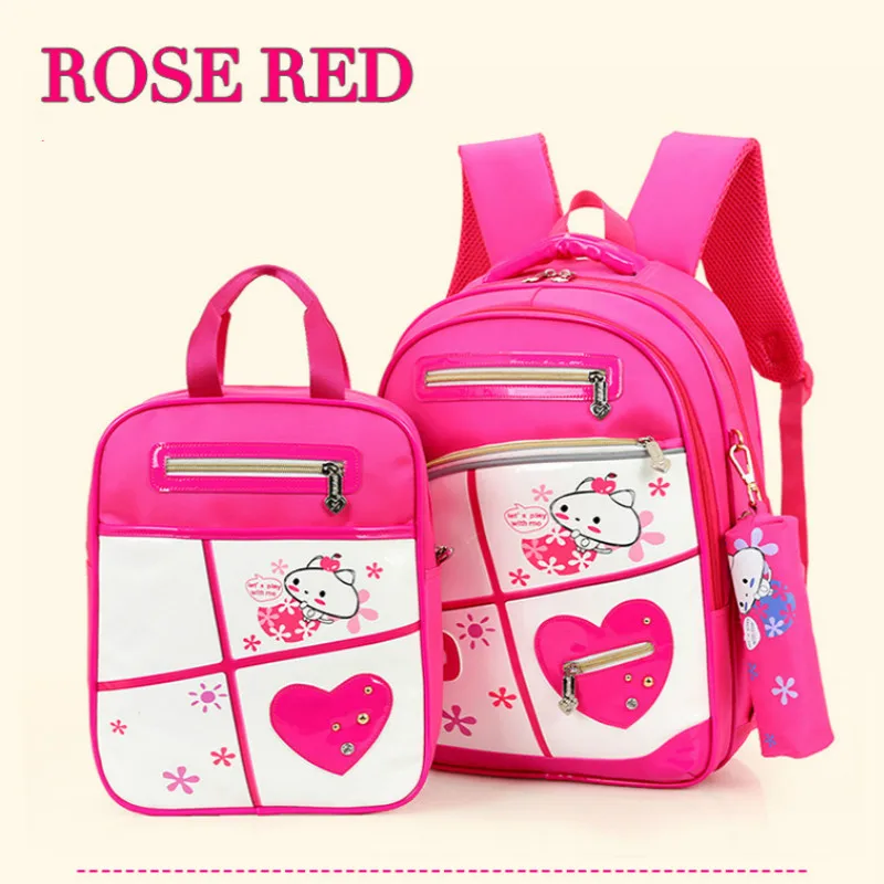 

2019 Cartoon Printing Kids School Backpack For Girls Nylon Princess School Bags 3pcs/set Backpacks schoolbag Mochila Escolar