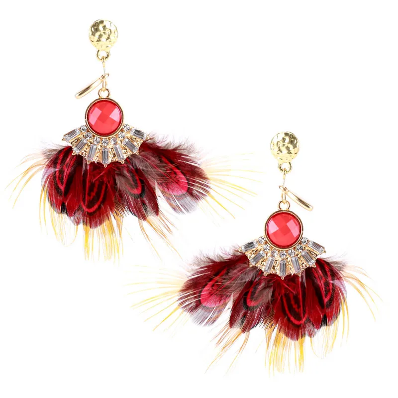 Unique Exaggerated Feather Sector Shape Earring Fashion Handmade Earring For Women Personalized Jewel ET45 (3)