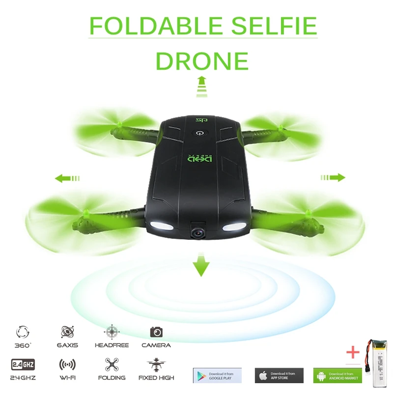 

DHD D5 Selfie Drone With Camera Foldable Pocket Rc Drones Phone Control RC Helicopter Fpv Quadcopter Mini Dron VS JJRC H37 523