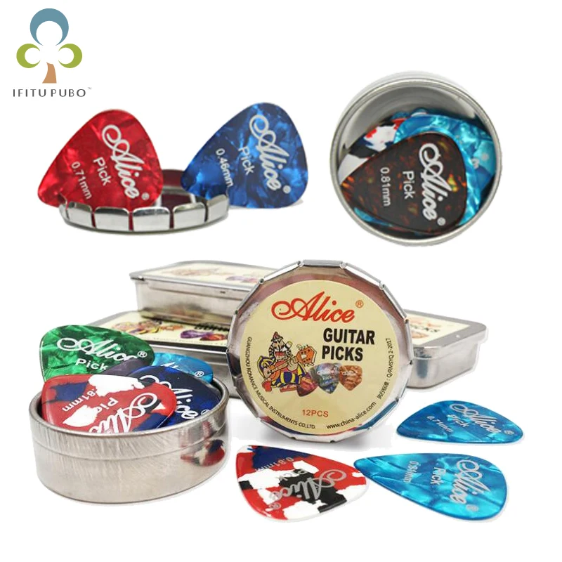 12pcs/24pcs Guitar Picks Electric Guitar Picks with Metal Picks Box 0