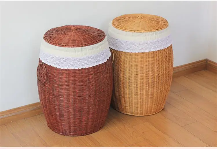 Woven dirty clothes storage basket creative with cover dirty clothes basket laundry bathroom laundry basket with plastic lid