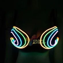 Светодиодный светящийся бюстгальтер, модный костюм для женщин/девушек, бикини, платье для танцев, Beyonce, набор для танца живота, аксессуары для танцев