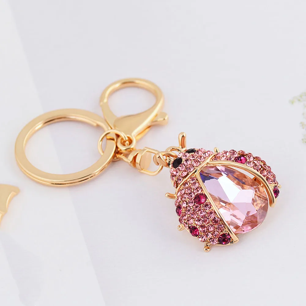 

Popular Alloy Ladybug Shape Rhinestone Key Chain Key Ring Handbag Pendant Fashion Jewelry
