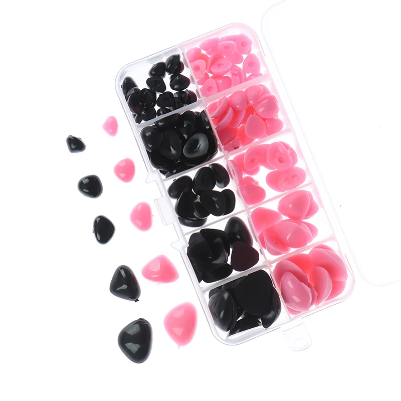 

150pcs Bear Dolls Eyes Amigurumi Making Accessories Round Flat Black Eyes Triangle Nose Plastic Eyes for Dolls Making Toys