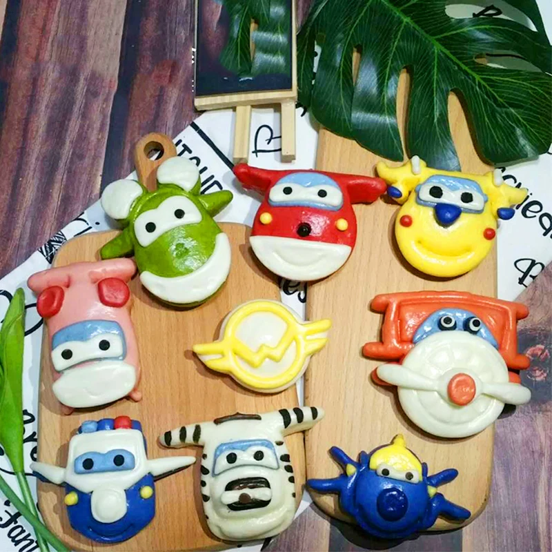 

Super Wings Cookie Cutter Fondant Cupcake Top Cutter Made 3D Printed Cookie Mold Cake Decorating Tools cortadores de fondant