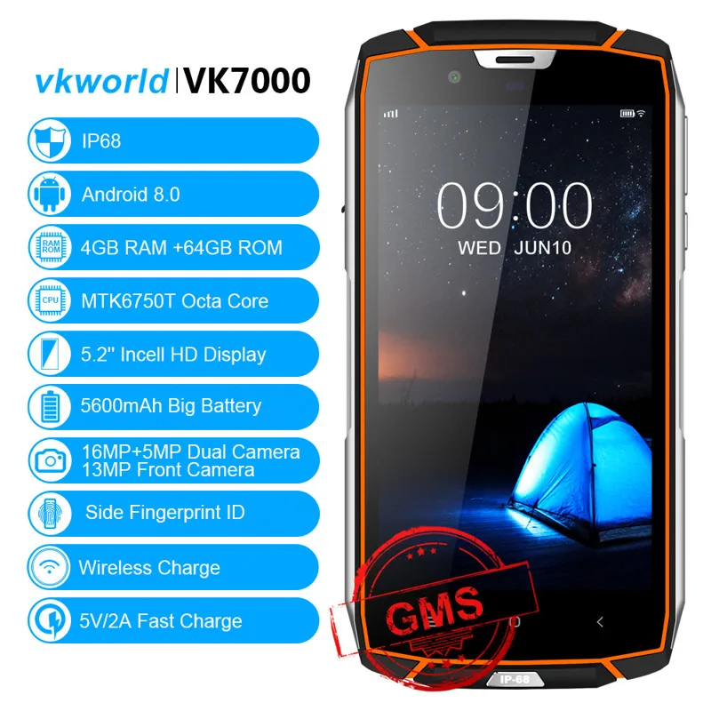Vkworld VK7000 водонепроницаемый мобильный телефон с 5 2 дюймовым дисплеем