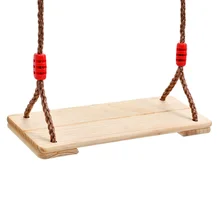 Wooden Adults Children Indoor Outdoor Patio Swinging Swings Adjustable Rope Swings Hanging Kindergarten Playground Gifts LF116