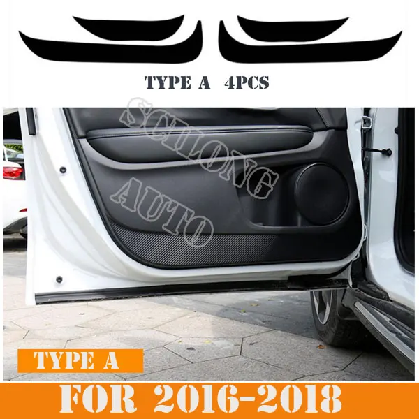 

SIKALI SKL car accessories Inside Carbon fiber Door Protection Cover Kick Scratch Protector trim 4P\set fit for honda XRV VEZEL