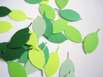 

Mixed Green Rose Leaf Confettis birthday wedding bridal partyTable decor scrapbook Confettis