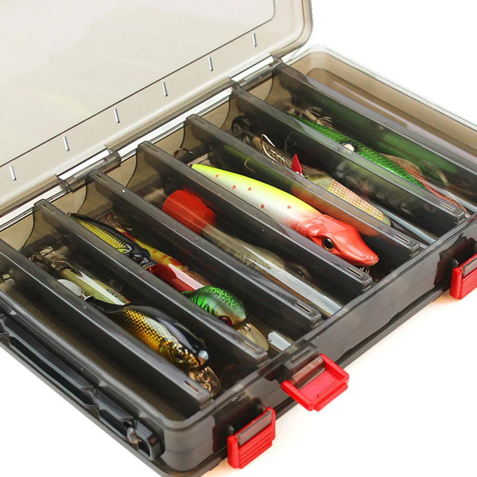 14 Compartments 18.5*27.5*5 Fishing Tackle Double Sided Plastic Fishing  Lure Box Large Fishing Lure Hook Boxes Pesca Tackle Box