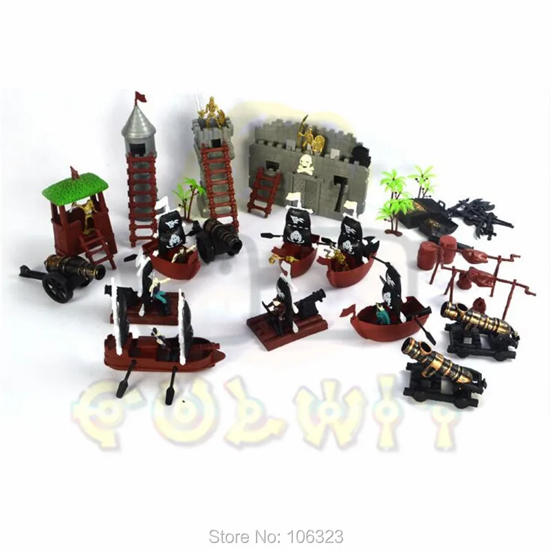 100 part Pirate Times Ship Model Set Corsair Boat Theme Toy Battleships Educational Sailing Vessel of Ancient Military Toys |