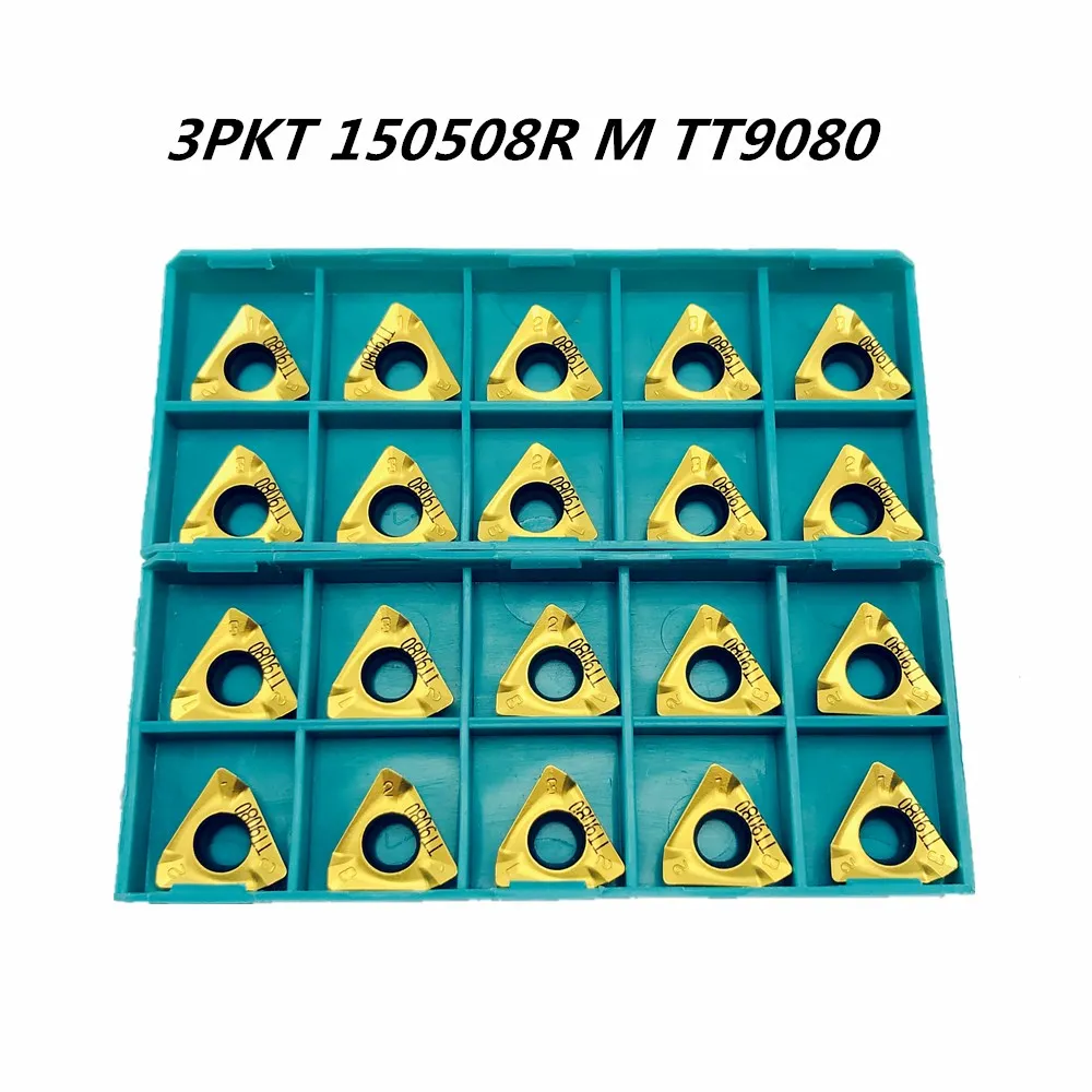 

100PCS Carbide tool 3PKT150508R M TT9080 high precision metal turning tools lathe tool 3PKT150508 milling tool end mill