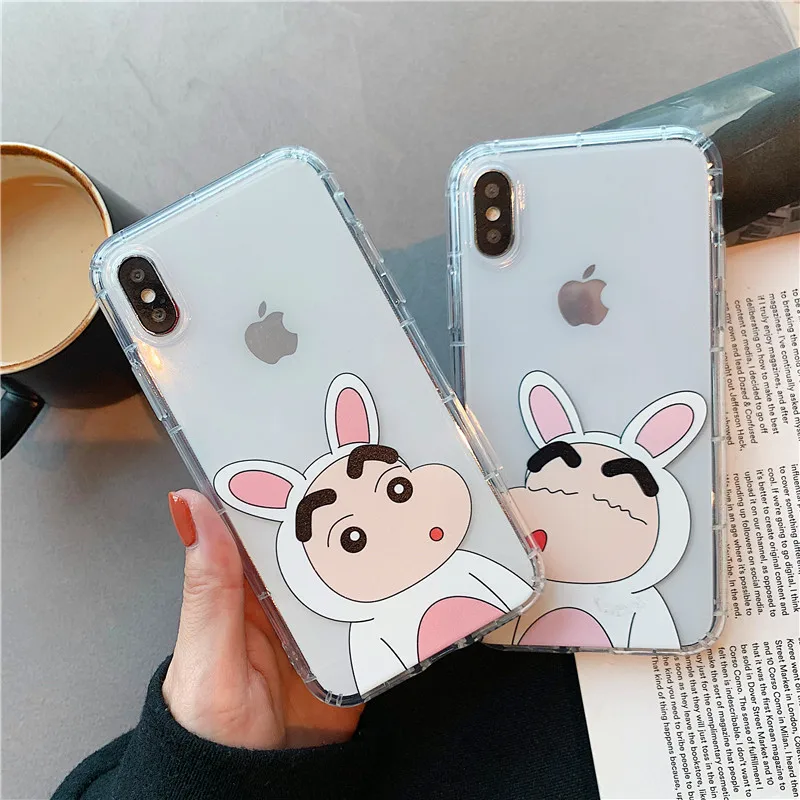 

Japan Cartoon transparency Soft TPU Back Cover Crayon Shin-chan Cute Lovely Phone Case for iPhone 7 8 6 6s Plus X XR XS MAX