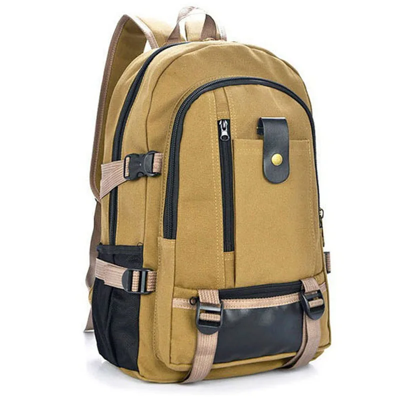 Outdoor  Men's Canvas Rucksack Hiking Camping Army Military Waterproof Sports Bags Trekking Travel Mountain Backpack Sports